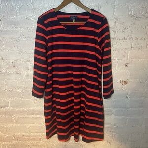 Joules Striped Front Plead Dress with Pockets Sz 10